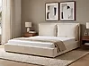 Bett mit Lattenrost Samtstoff BAJONNA 160 x 200 cm Cremeweiß