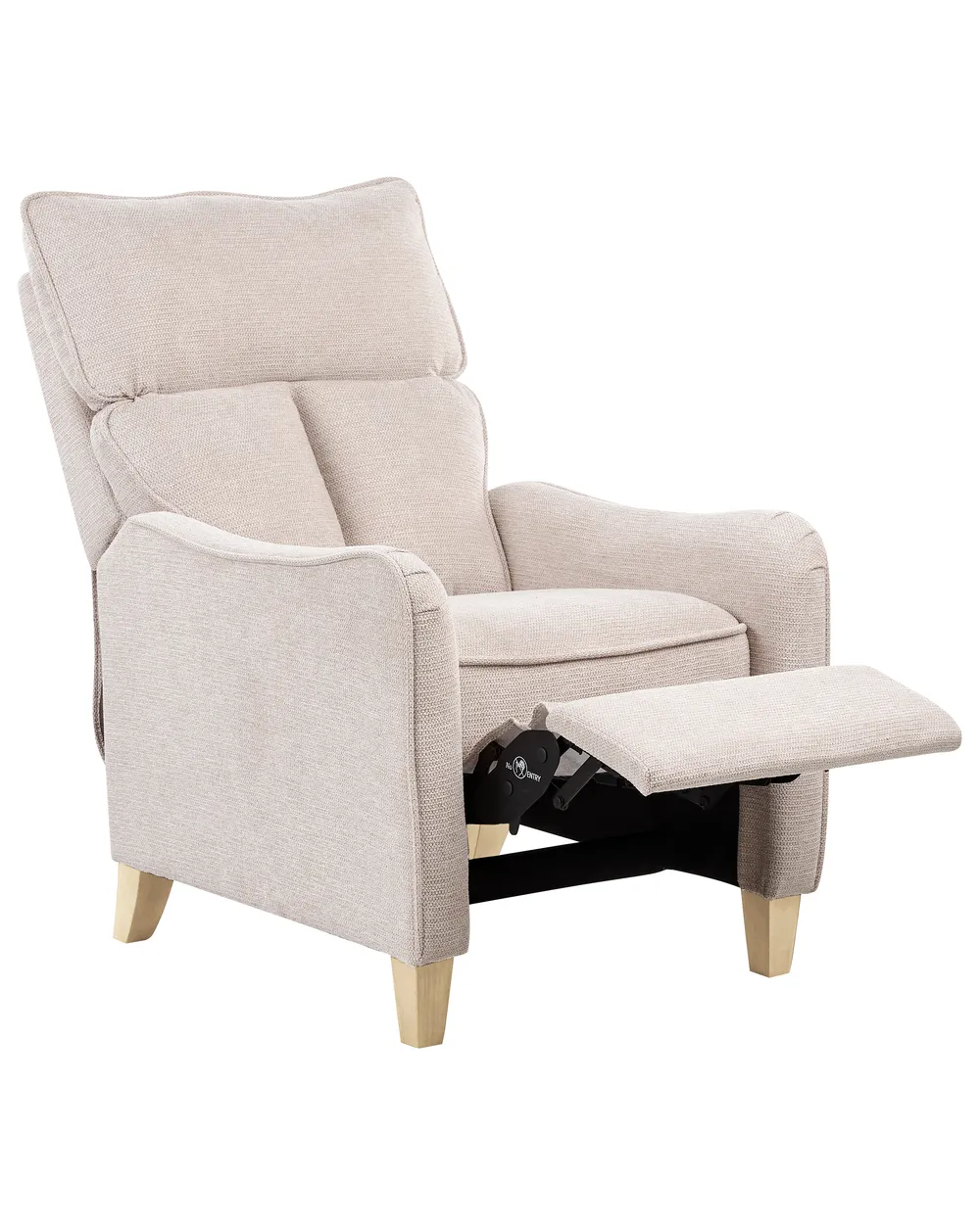 Fernsehsessel ROYSTON mit Fußstütze Stoff Beige