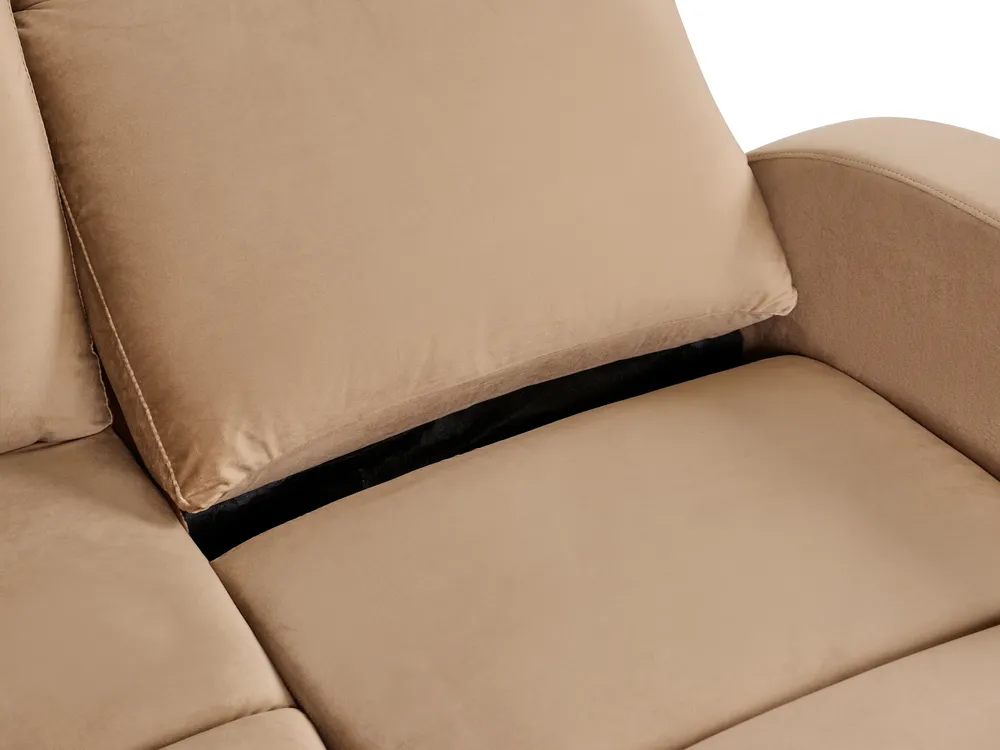 Sofa Set manuell verstellbar 3-Sitzer VERDAL Samtstoff Hellbraun_1081287