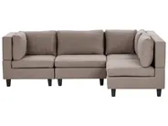 Canapé d'angle modulable 4 places UNSTAD Tissu Marron Côté gauche_924881