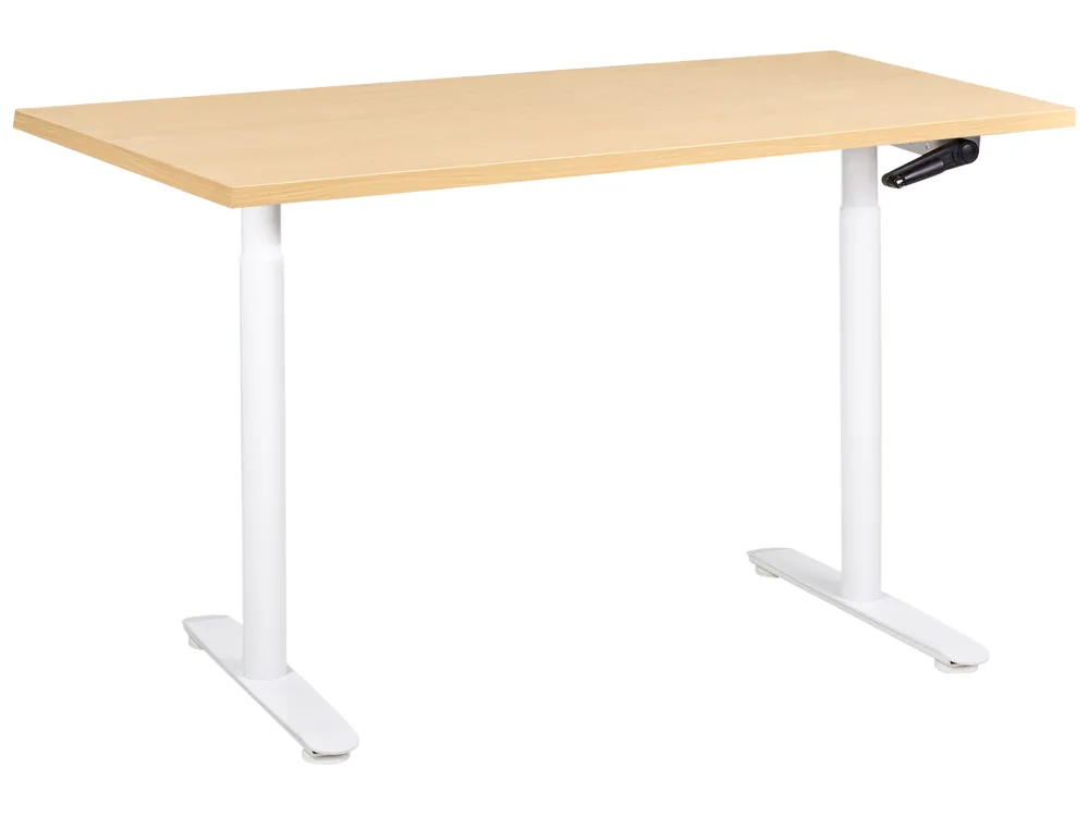 Schreibtisch manuell höhenverstellbar DESTINAS 120 cm 72 cm Hellbraun / Weiß
