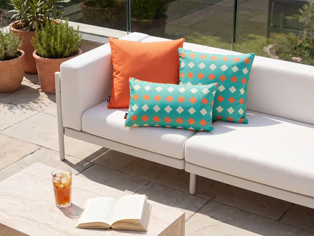 Gartenkissen 3er Set CANNA Geometrisches Muster 30 x 50 cm 45 x 45 cm Bunt