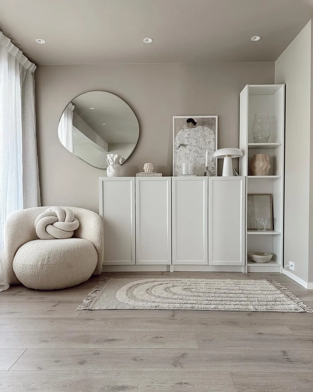 Teppich HAKKARI Hellbeige 80 x 150 cm Baumwolle_877339