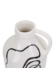 Blumenvase AGRINION 19 cm Steinzeug Weiß_810639