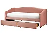 Tagesbett mit Stauraum VITTEL Stoff Rosa 90 x 200 cm