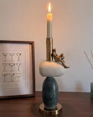 Kerzenständer BARICE 34 cm Marmor Bunt_1071927