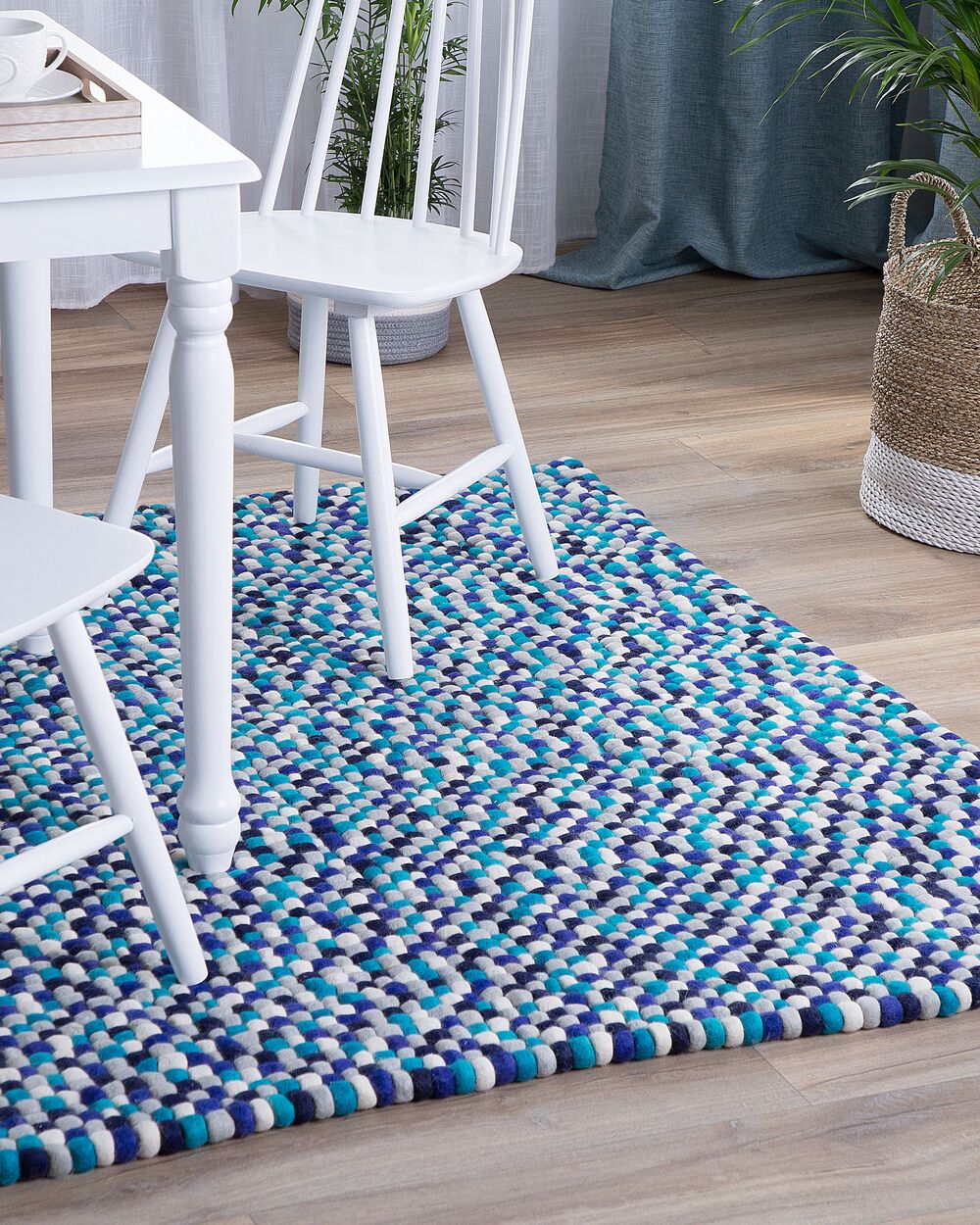 Vloerkleed AMDO Marineblauw 160 x 230 cm Wol