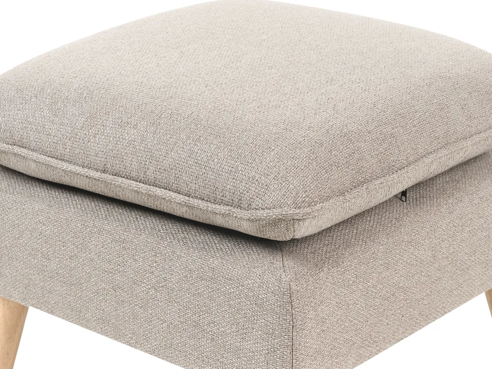 Sofa 3-Sitzer DALVIK mit Ottomane Stoff Hellbraun_981878