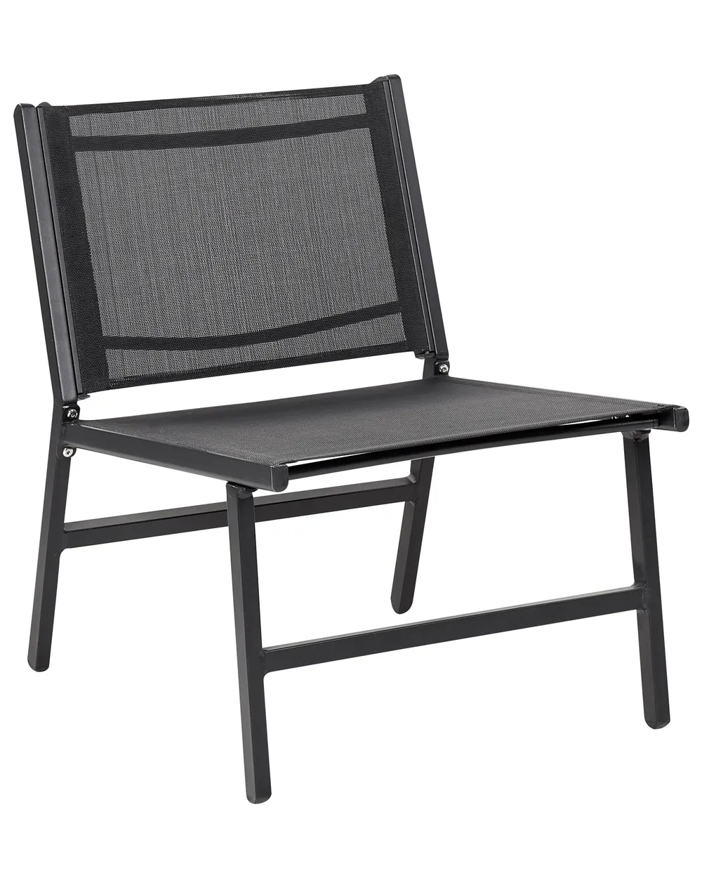Gartenstuhl 2er Set MARCEDDI mit Fußstütze Metall Schwarz_897084