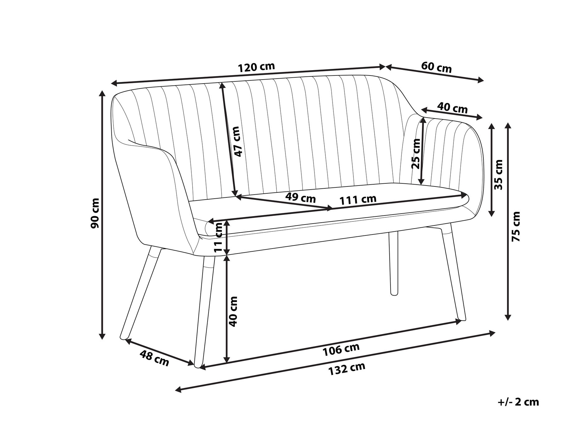 Dining Bench 2 Seater TABY Boucle Off-White_939363