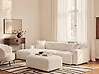 Modul Ecksofa HEDE mit Ottomane Bouclé Weiß rechtsseitig
