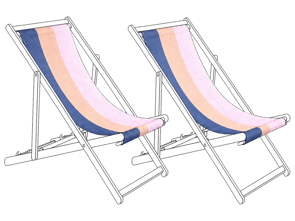 Ersatzstoff für Sonnenliege 2er Set ANZIO/AVELLINO 113 x 44 cm Bunt