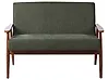 Sofa 2-Sitzer ESRUM Stoff Dunkelbraun / Grün