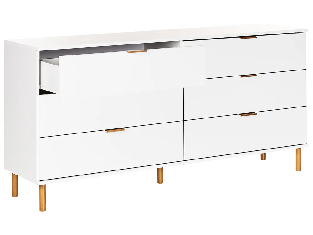 6 Drawer Chest WALPOLE White - Beliani.nl