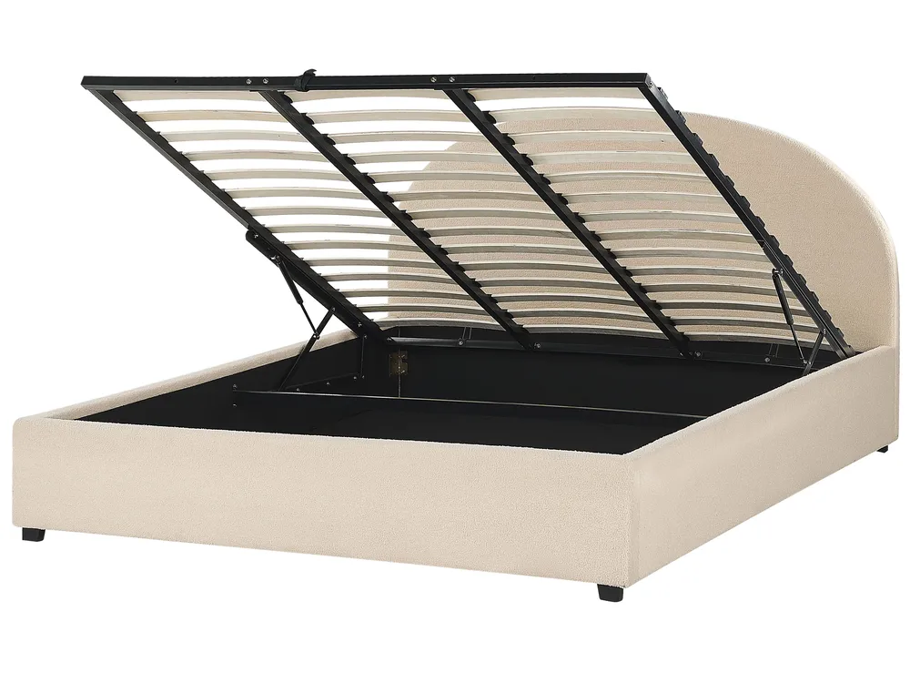Bett mit Stauraum VAUCLUSE Bouclé Beige 180 x 200 cm_886421