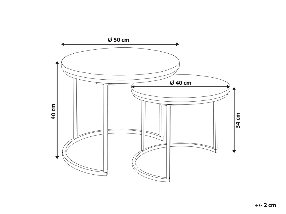 Couchtisch 2er Set CLATON Braun_891992