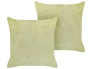 Dekokissen 2er Set PILEA 45 x 45 cm Webpelz Hellgrün Ohne Muster_839904