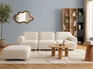 Modular Sofa 3 Seater AMLI with Ottoman Boucle Off-White_1070120