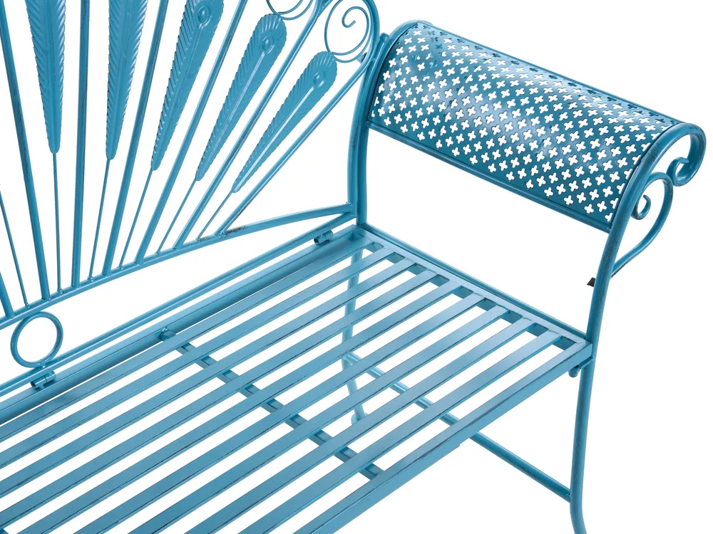 Bistro-Set mit Bank PAVIA Metall Blau_1046343