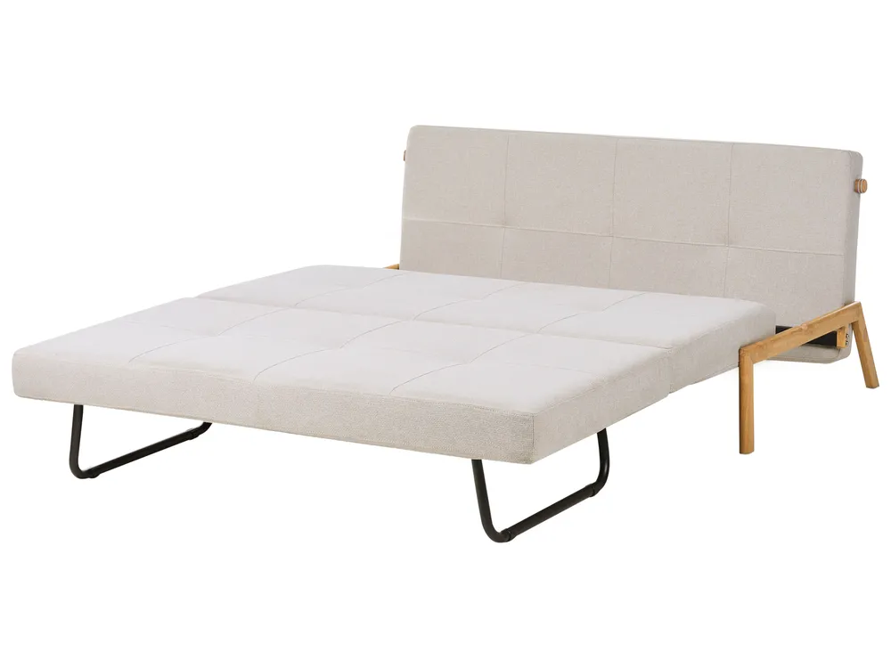 Sofa Bed 2 Seater EDLAND Fabric Light Beige_899458