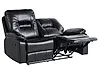 Sofa manuell verstellbar 2-Sitzer BERGEN Kunstleder Schwarz