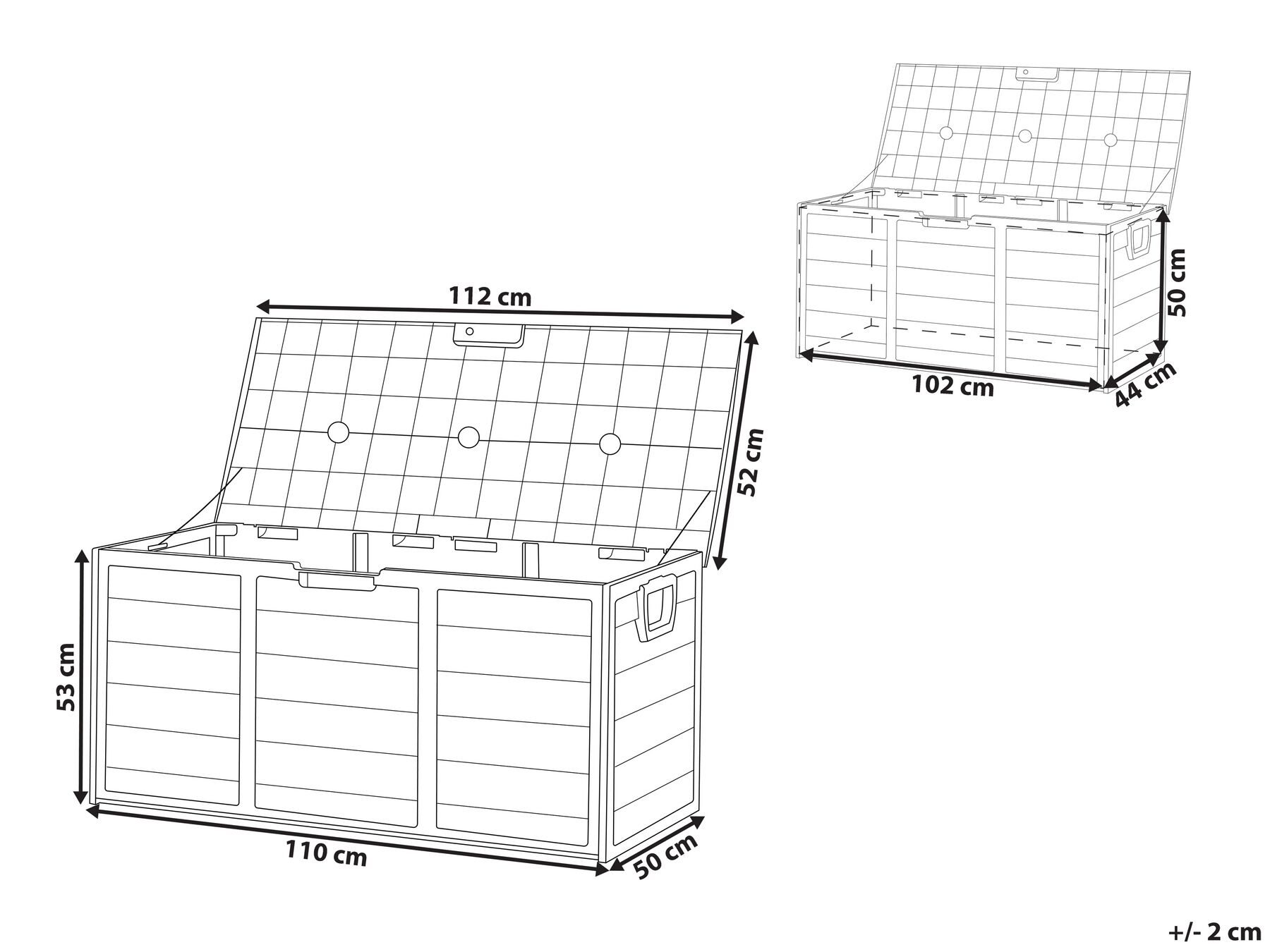Aufbewahrungsbox LOCARNO 112 cm 50 cm Braun_812126