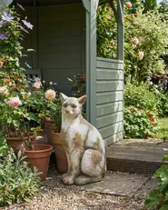 Gartenskulptur OFFIDA Katze Beige_1054759