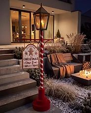 Christmas Decoration KAAVI 140 cm Post Lamp Red/ White_1173523