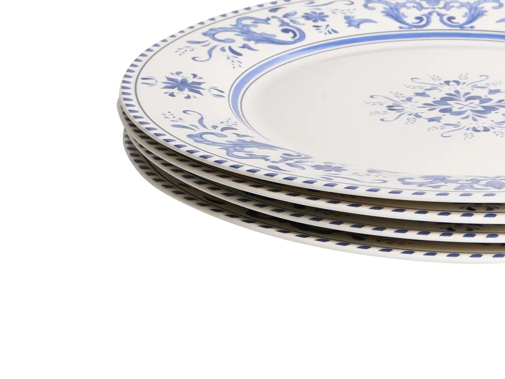 Tafelservice 24-teilig GALANGAL Porzellan Weiß / Blau_1068994