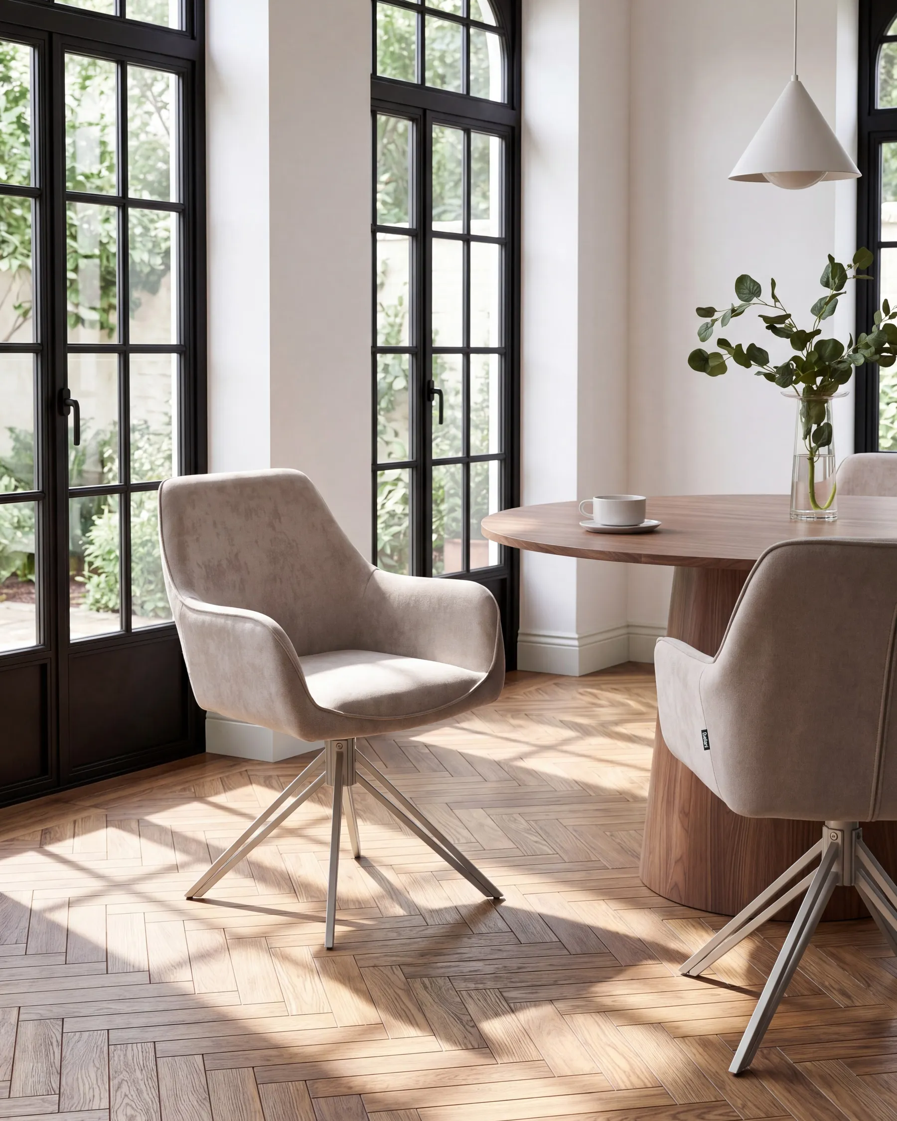 Esszimmerstuhl 2er Set JODAR Stoff Beige_1077878