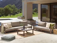 Lounge Set mit Tisch 5-Sitzer TIMOR modular zertifiziertes Akazienholz Dunkelbraun_853362