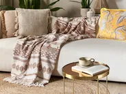 Kuscheldecke JORHAT Baumwolle 130 x 180 cm Beige_829250