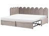 Ausziehbett Samtstoff TERROU 90 x 200 cm Taupe