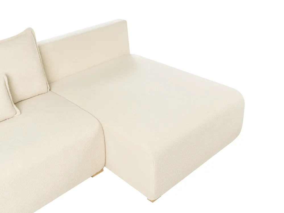 Modul Ecksofa NERBO Bouclé Cremeweiß linksseitig_1033933