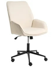 Office Chair CASTILE Faux Linen Off-White_1072486