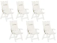 Sitzauflagen 6er Set JAVA/AMANTEA 50 x 70 cm Cremeweiß_765177