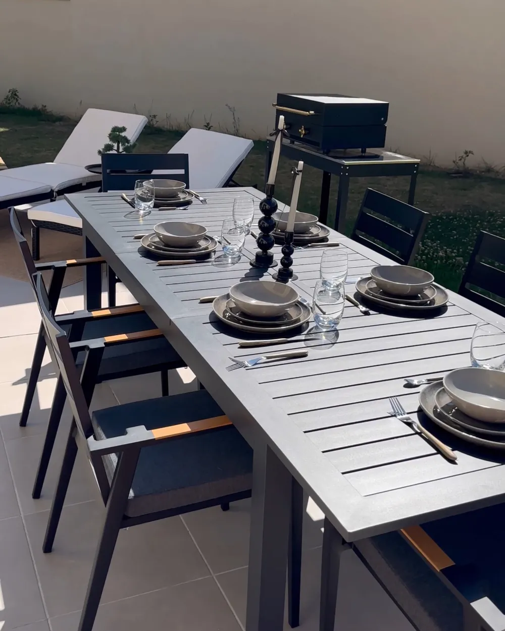 Dessertteller 8er Set COSTMARY Steinzeug Grau_1005508