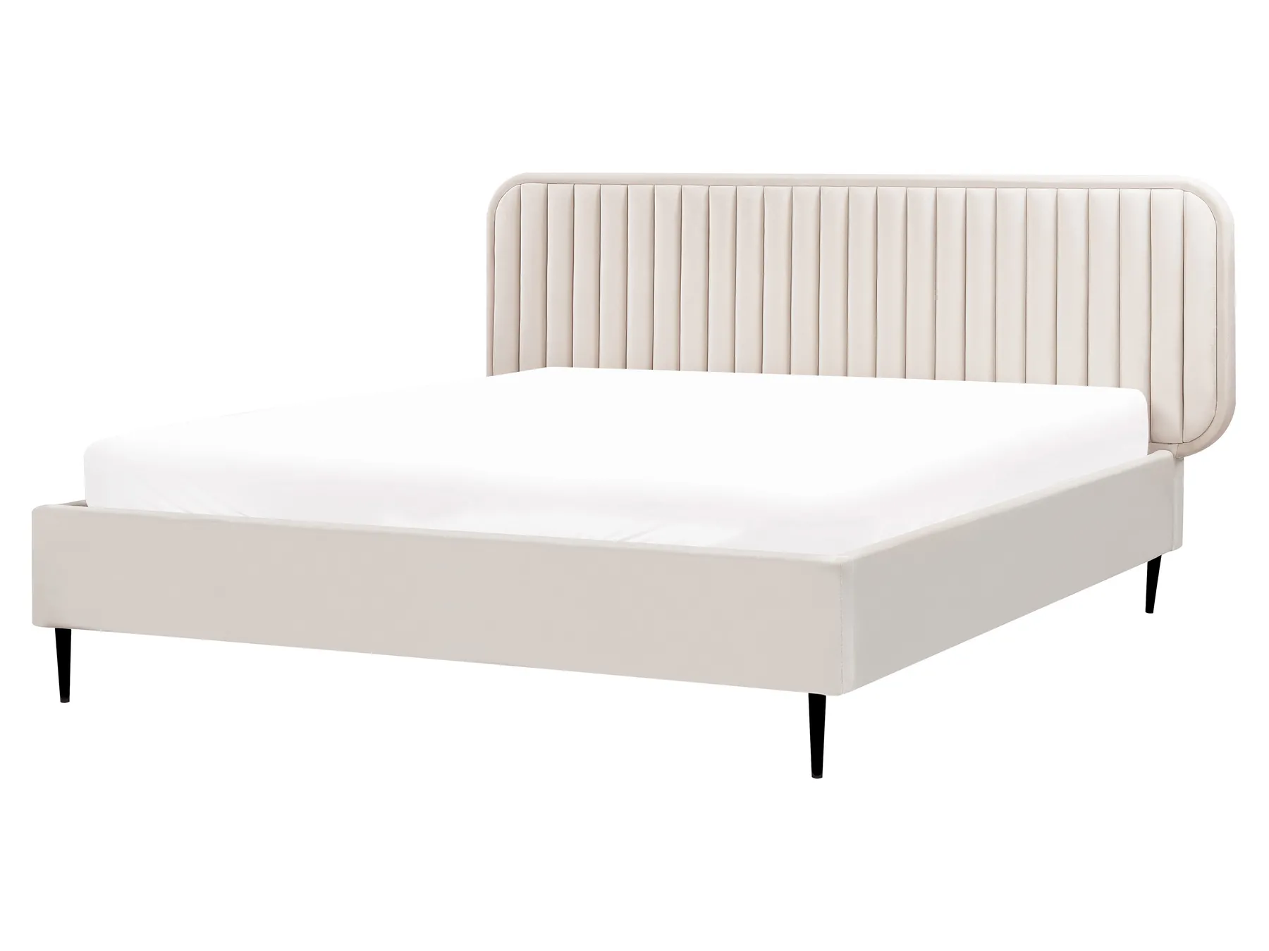 Bed Velvet BRIN 160 x 200 cm (EU King Size) Beige_941829