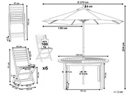 Gartenmöbel Set 6-Sitzer TOLVE mit Schirm (12 Optionen) Akazienholz Braun_863828
