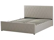 Bett mit Stauraum ROCHEFORT Kunstleder Taupe 180 x 200 cm_786490