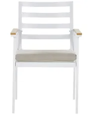 Set mit 4 Stühlen und Sitzkissen CAVOLI Metall Beige_818166