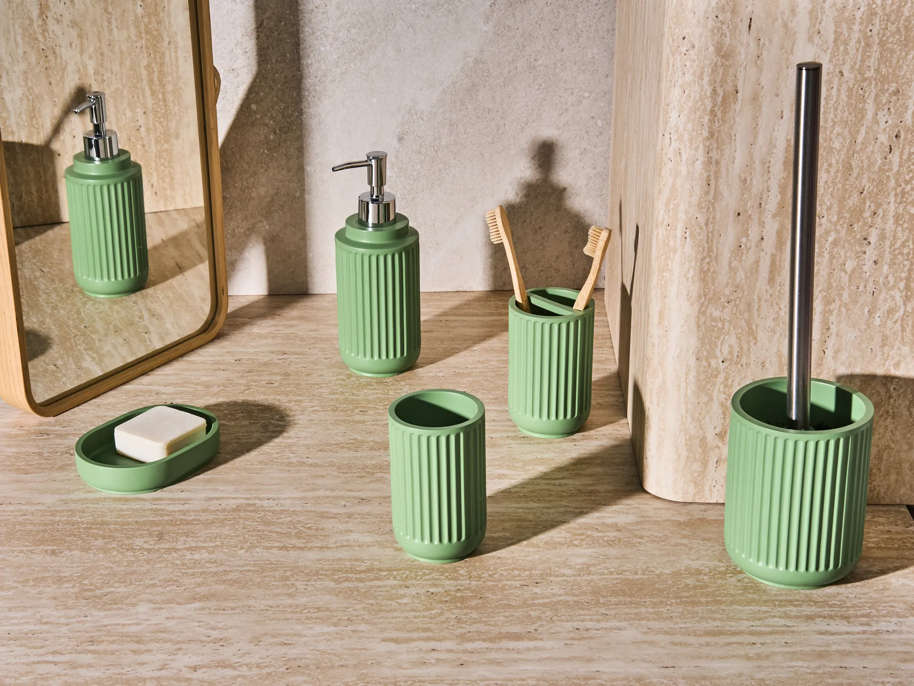 5-Piece Bathroom Accessories Set HUARMEY Green_996753