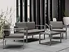 Outdoor Couchtisch SALERNO 90 cm 50 cm Metall Dunkelgrau