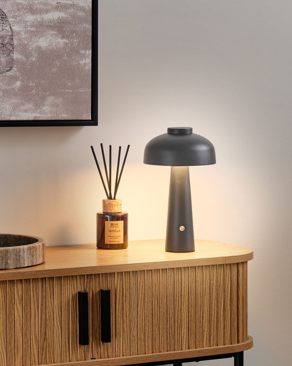 LED draadloze tafellamp AGUSAN met dimmer Metaal Zwart