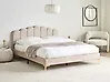 Bett mit Lattenrost Samtstoff SAUVIAN 160 x 200 cm Beige