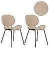 Esszimmerstuhl 2er Set LUANA Bouclé Taupe