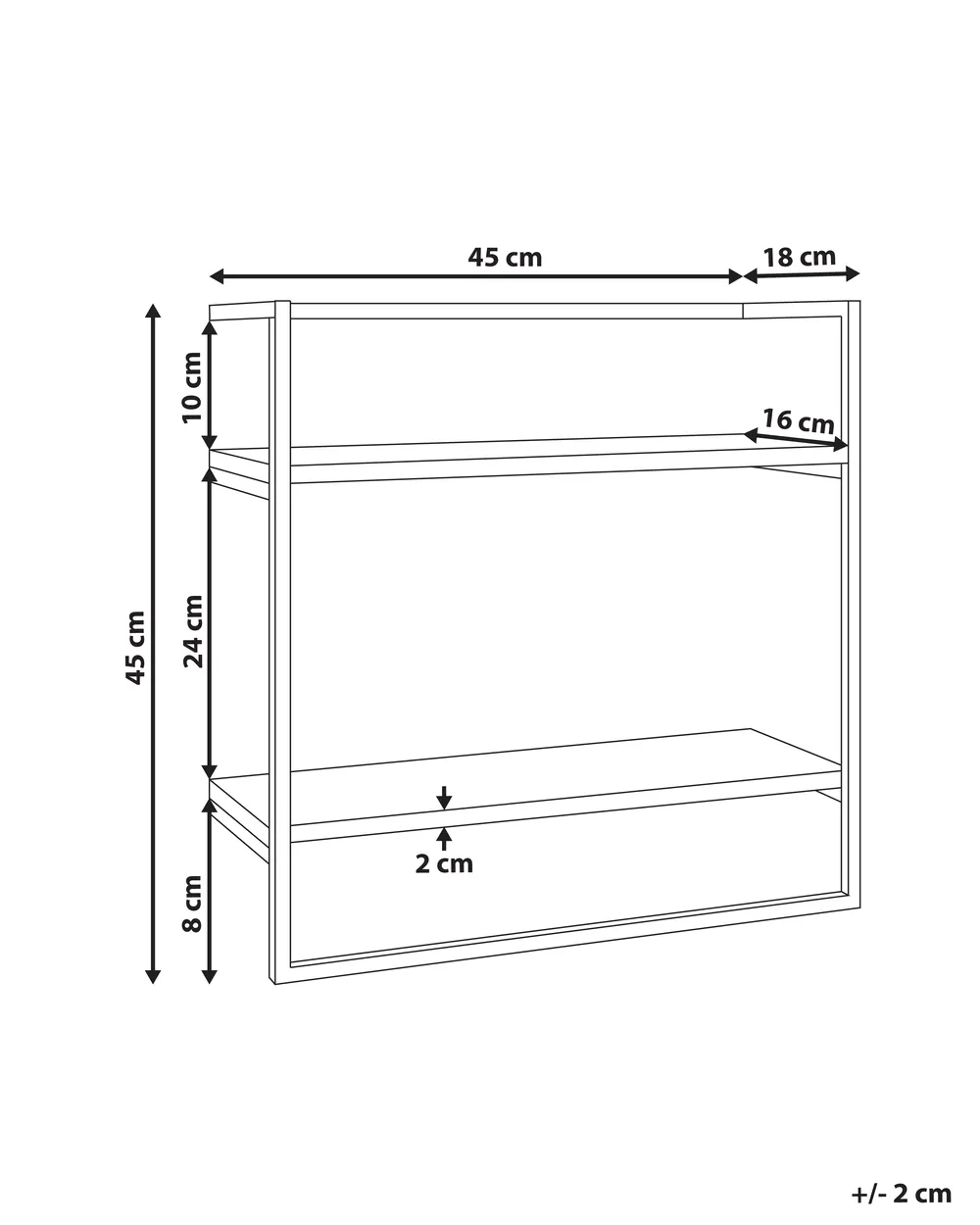 Towel Rack BETANIA with Shelves Metal Black_1051059