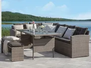 Gartentisch VITERBO 145 cm 80 cm Glas Hellgrau_862747