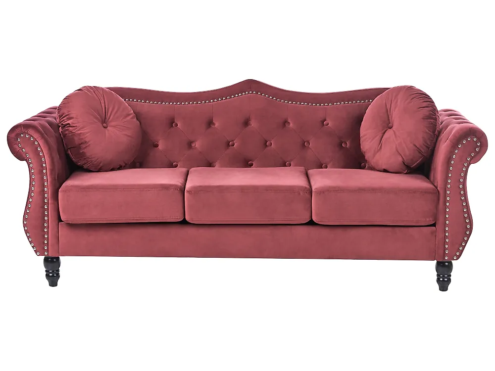 Sofa 3 Seater SKIEN Velvet Dark Red