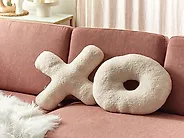 Set of 2 Decorative Cushions HESPERIS Boucle Beige Solid_1183752